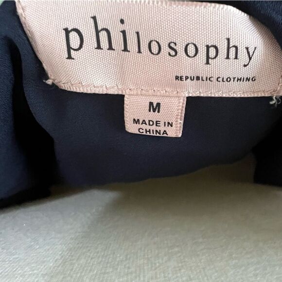 Philosophy Navy & Green Camisole Blouse Size M Boardroom to Beach Bar Approved - Picture 7 of 9